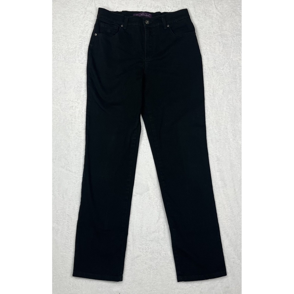 Gloria Vanderbilt Amanda Womens Black Denim Jeans Straight Leg B11000-BK Size 6